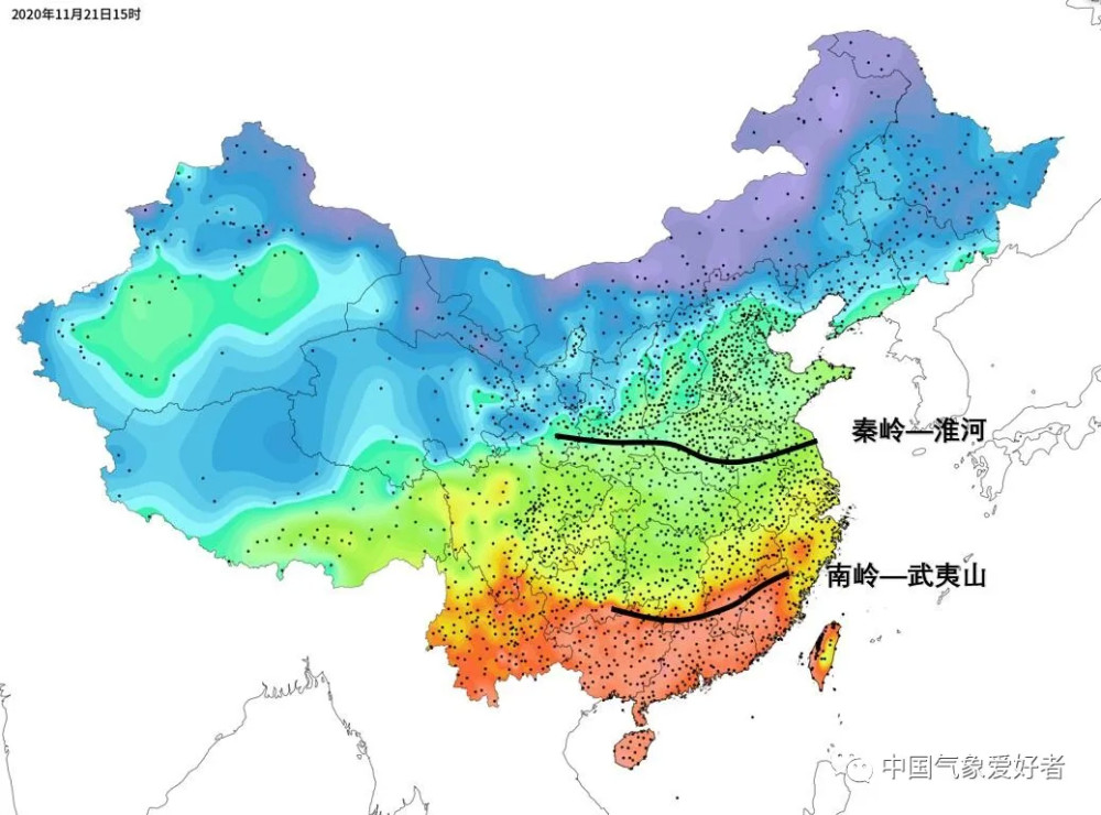 秦岭挡住南下冷空气